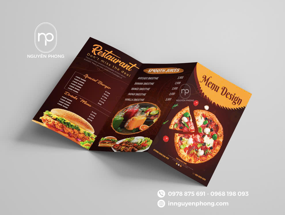 Dịch vụ in menu theo yêu cầu